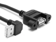 Y Panel Mount USB2.0 benyw i USB dyn hyd cebl estyn plwg ongl